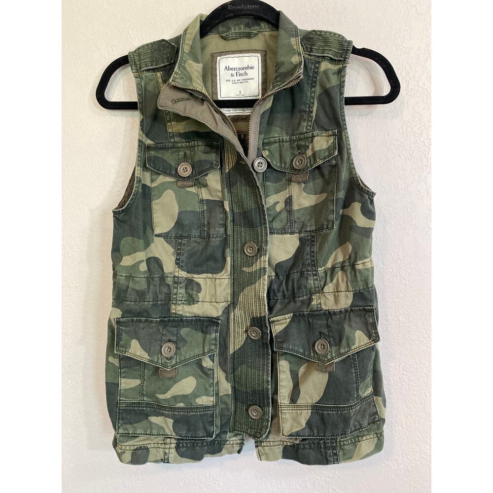 Abercrombie & Fitch Women’s Camouflage 100% Cotton Utility Vest Size S